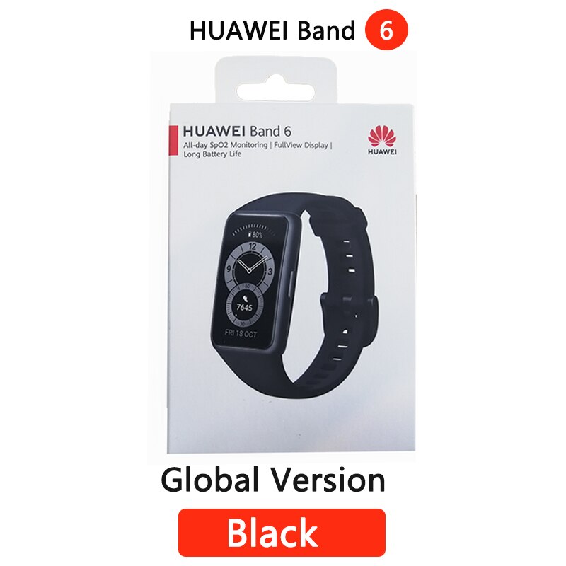 HUAWEI BAND 6 Smartband 6 Blood Oxygen 1.47" AMOLED Long Battery Life Fast Charging Heart Rate Monitoring: GL black band only