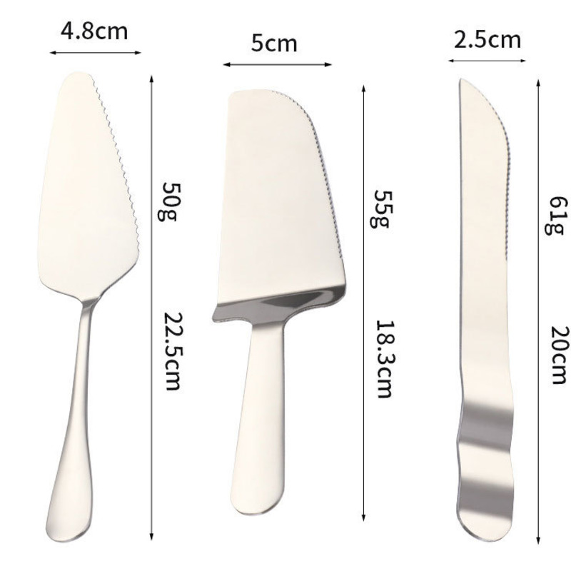 Outils à pâtisserie en acier inoxydable, ensemble de couteaux à pelle à gâteau de mariage, couteau à Pizza en or Rose, accessoires d'outils de cuisson, couteaux de cuisine 1 pièce