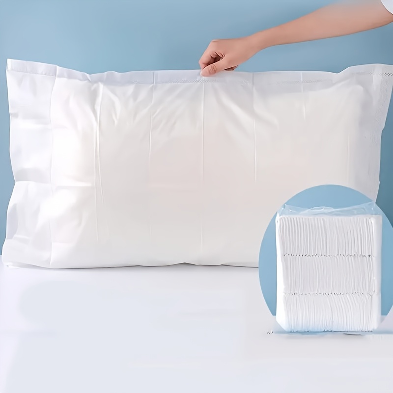 50/100er- pack einweg-kissenbezüge, hochwertig, dick, staubdicht, aus vliesstoff, ideal für reisen und hotels, unverzichtbares kissenbezug-set
