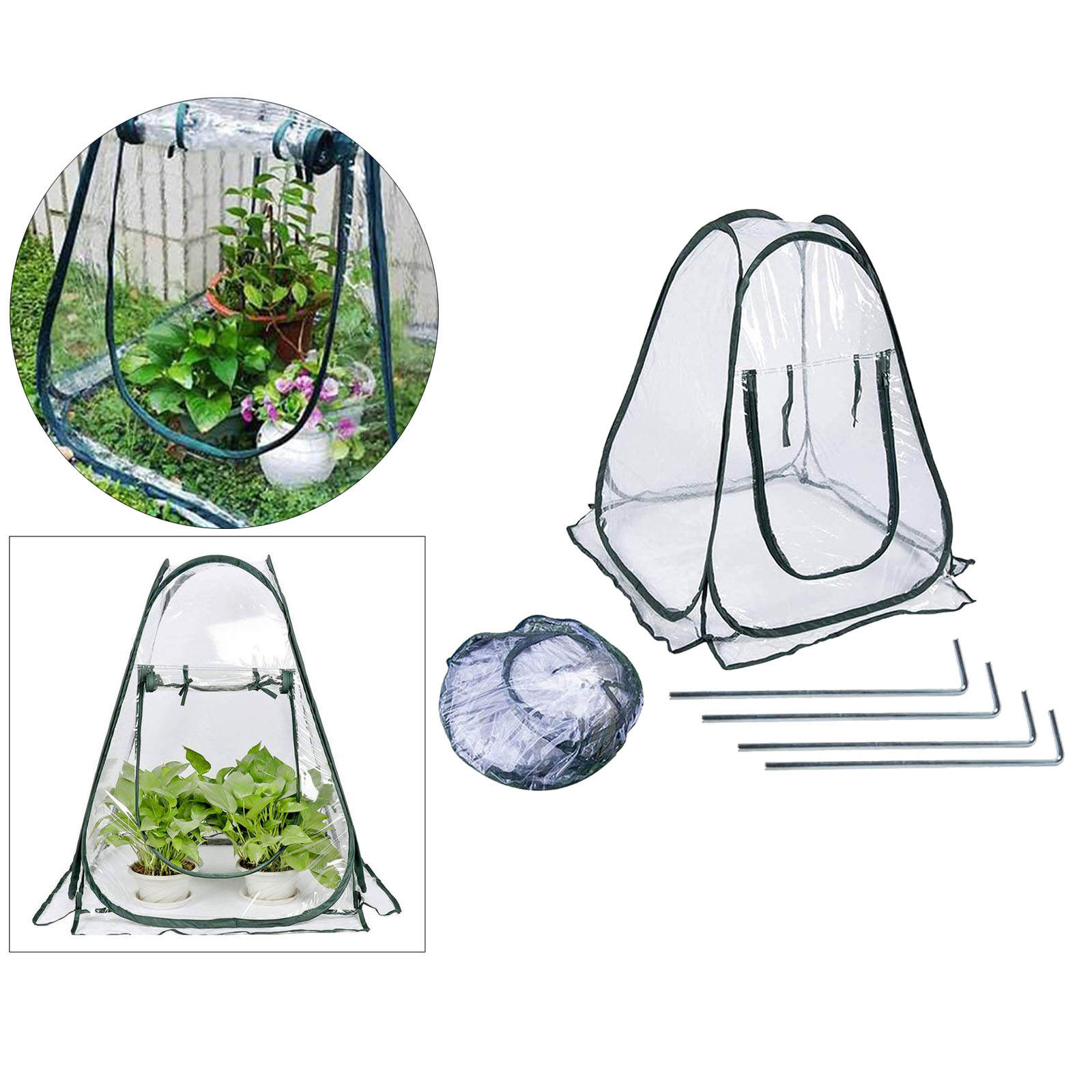 Portable Mini Greenhouse Tent Popped Up PVC Grow House Small Indoor Outdoor