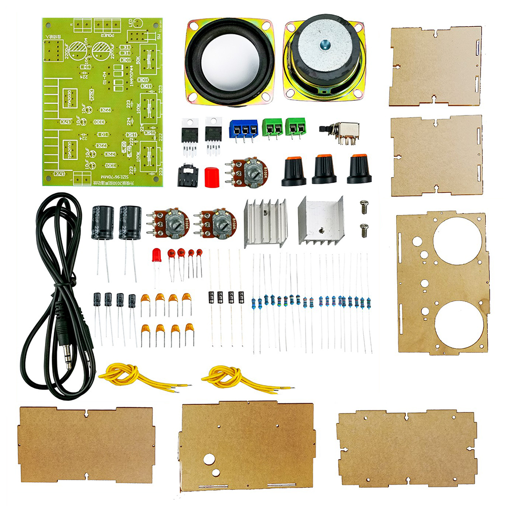 Kit de amplificador de doble canal TDA2030, altavoz, ensamblaje de entrenamiento de producción electrónica DIY, montaje de soldadura: Plata