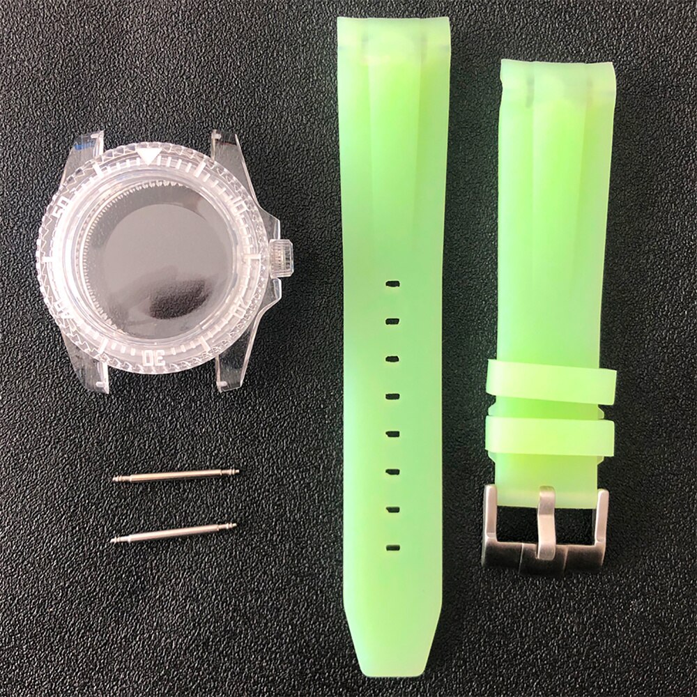 LQXHZ 25mm * 19mm Kwaliteit Horloge Band Rubber Lederen Band Compatibel