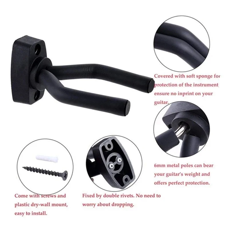 Los ganchos para colgar guitarra montados en la pared son adecuados para guitarra, soporte eléctrico, Accesorios para Instrumentos Musicales, Instrumentos deportivos