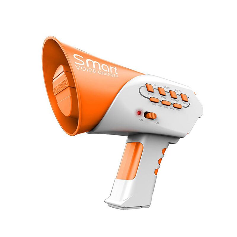 Mini bocina Juguetes Divertidos para niños 7 diferentes voces cambiador de voz inteligente altavoz niños juguete de sonido educativo cuerno que cambia de voz: Orange