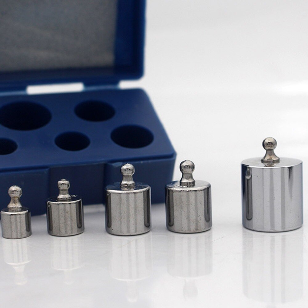 Balanssystemet 5 st/set precisionskalibreringsset förkromad vågvikter set 1g 2g 5g 10g 20g gram för hemverktyg