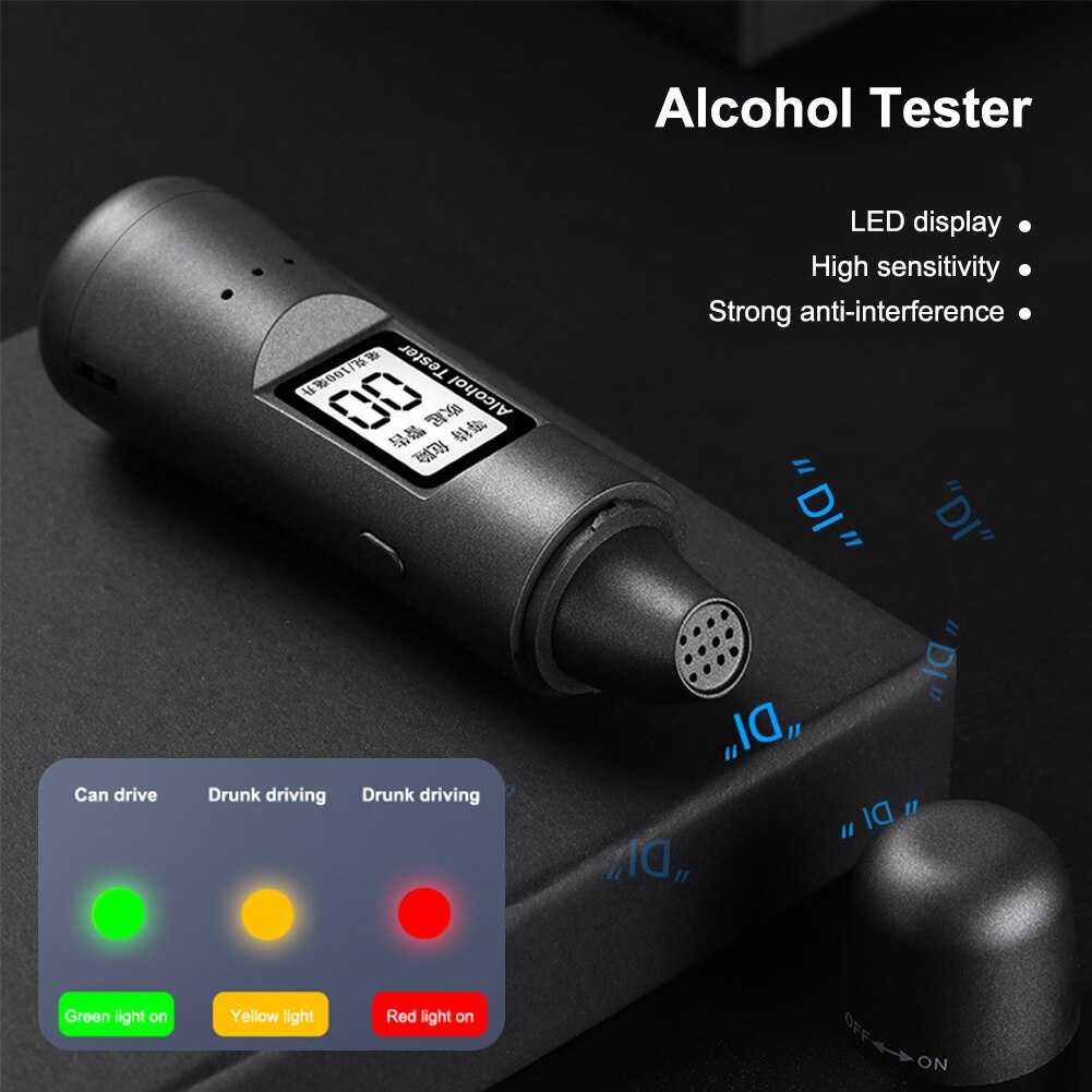 Alcohol Tester Met Usb Oplaadbare Draagbare Lcd Digitale Display Adem Alcohol Tester Alcohol Detector