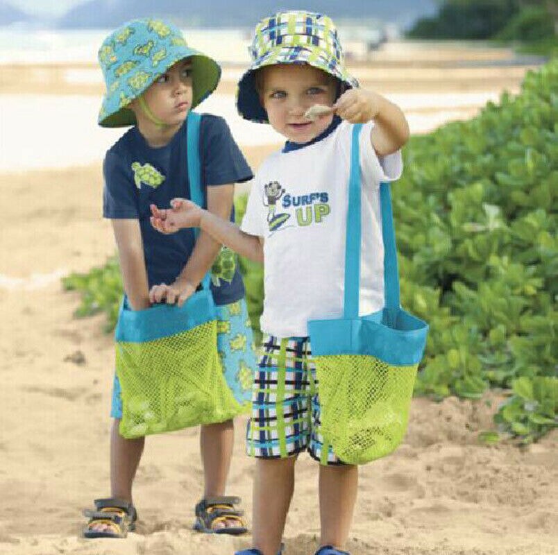 Sac DE jouets DE plage pour enfants, fourre-tout, filet DE sable pliant: Green Small