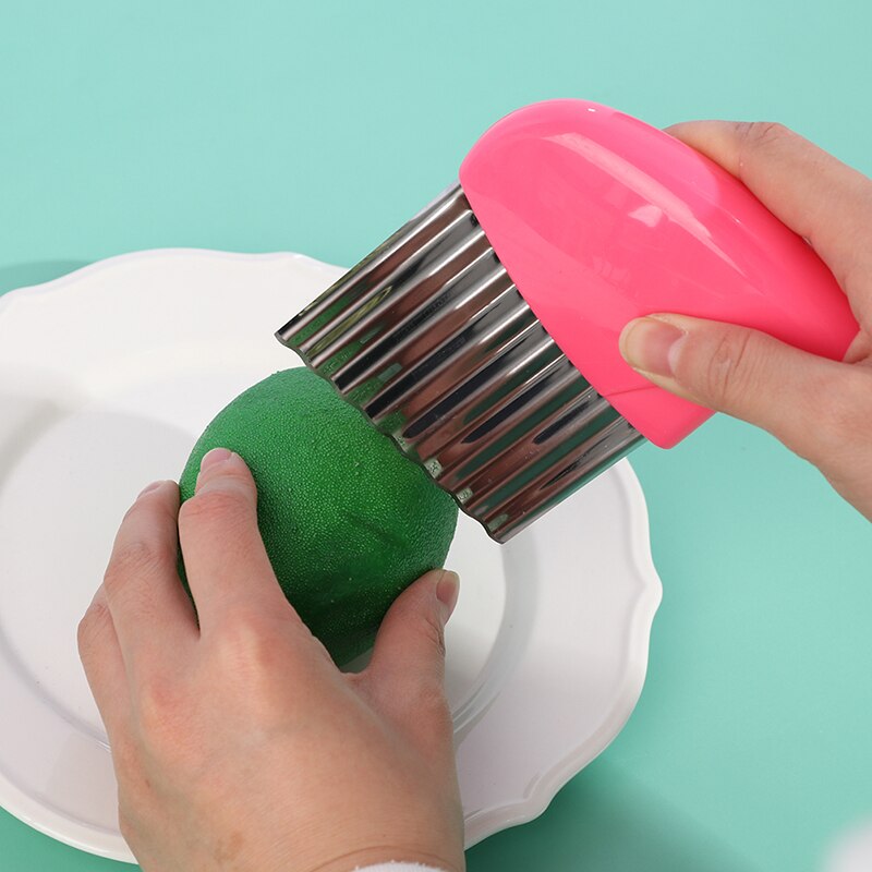 Potato Cutter Wavy French Fries Cutter Stainless Steel Potato Slicer Vegetable Chopper Veggie Slicer Kitchen Gadgets Cutter