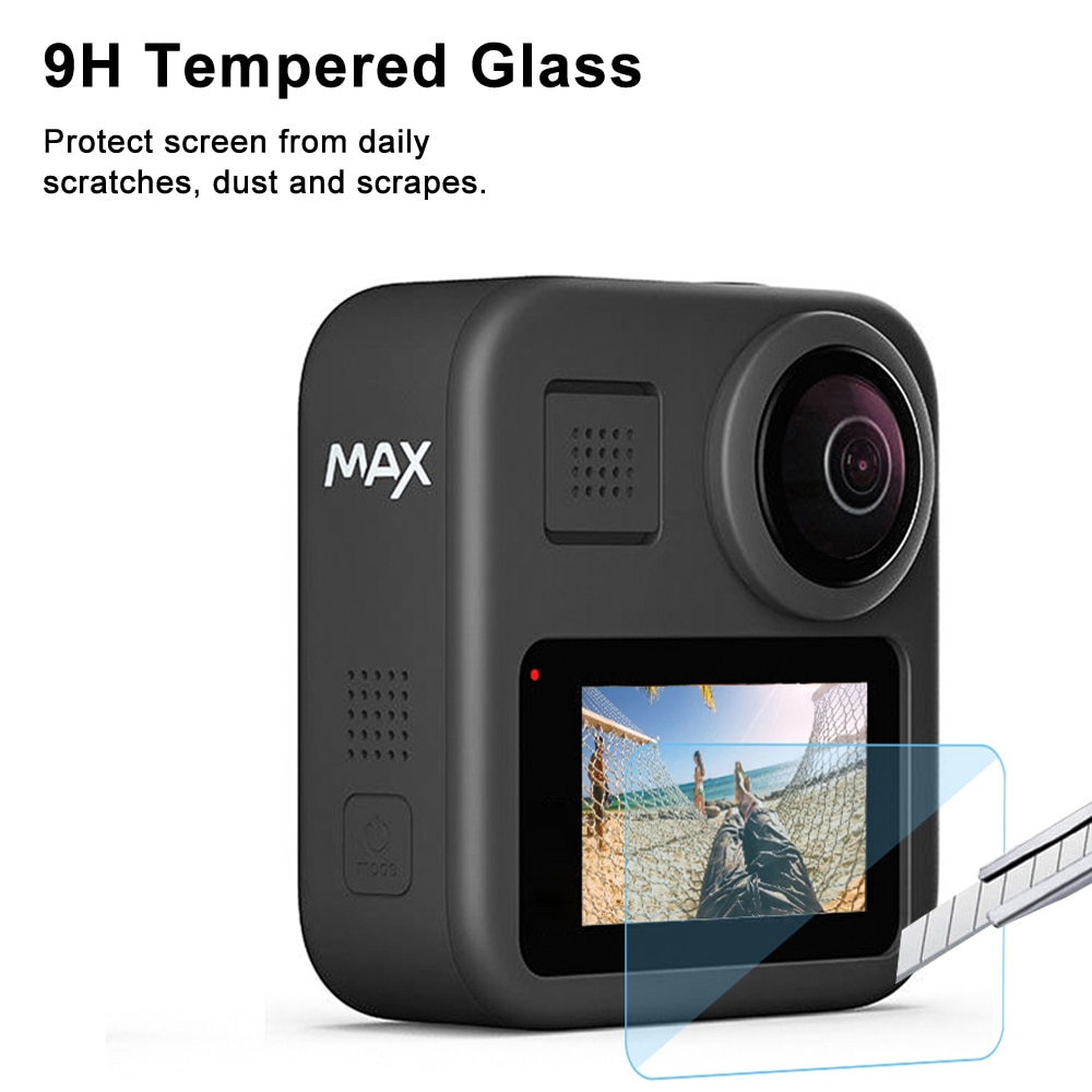 Silicone Case Voor Gopro Max 360 Gehard Glas Screen Protector Beschermende Lens Cap Behuizing Cover Voor Go Pro Max Accessoires