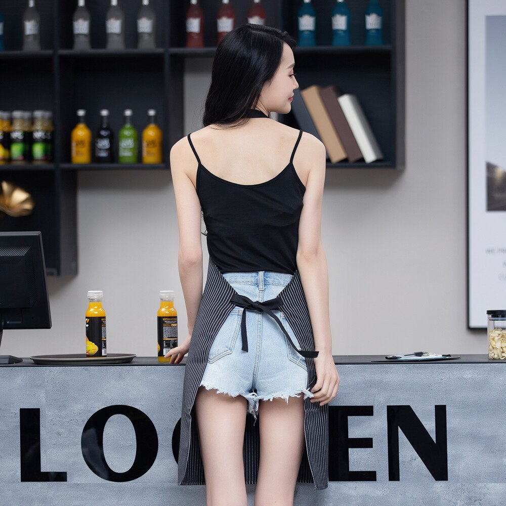 Cotton Diagonal pocket clothes apron unisex kitchen cooking apron barbecue haircut work apron restaurant waiter apron