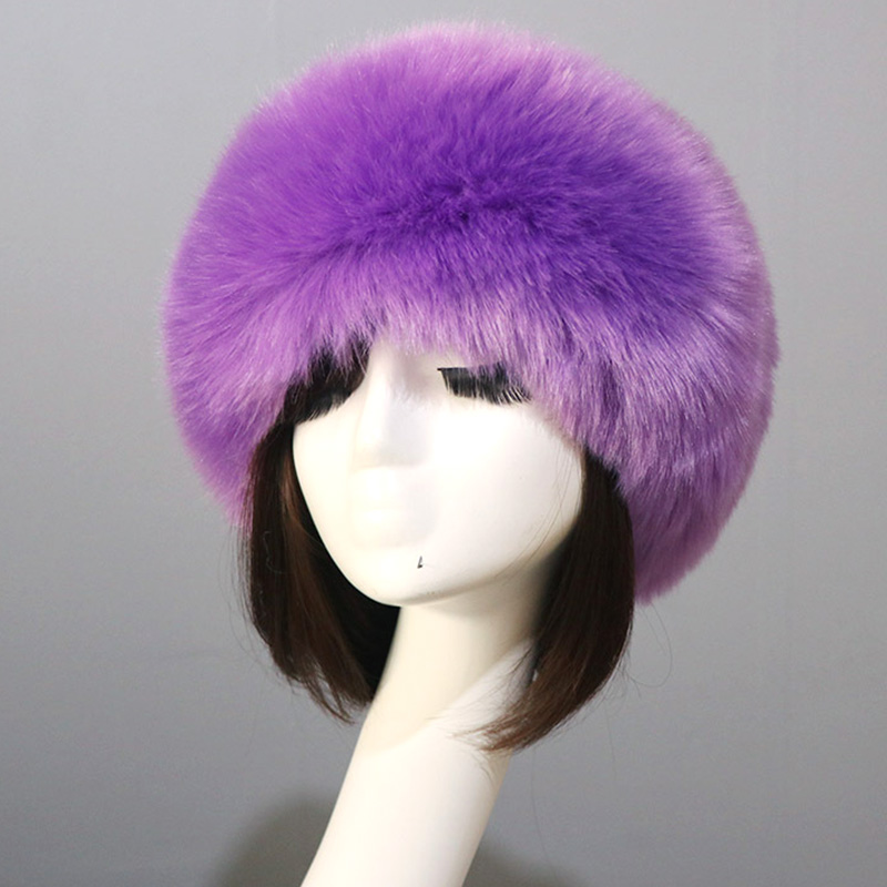 Kobiety futrzane czapki grube futrzane ciepłe sztuczne futro z lisa kapelusz jesień zima rosyjski gruby Bomber odkryty Earwarmer Ski pusty cylinder czapki