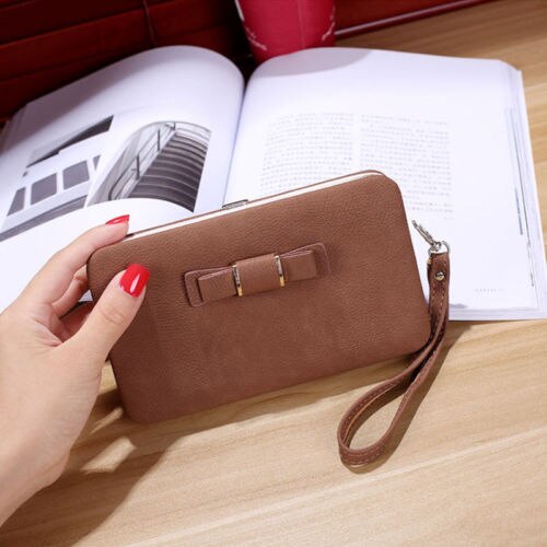 Portefeuille pour filles et femmes, sac à main multifonction à la , étanche: Café