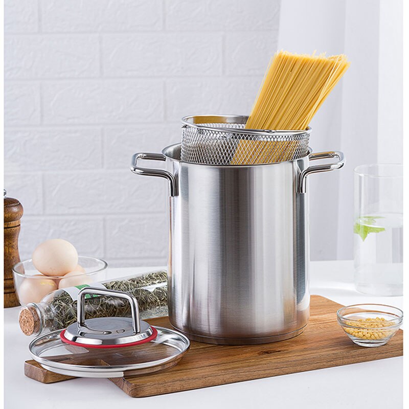 16Cm 304 Rvs Asperges Pot Met Mand Klein Lichaam Grote Capaciteit Plus Hoge Kleine Soep Pot Friteuse Hoge diepe Pot