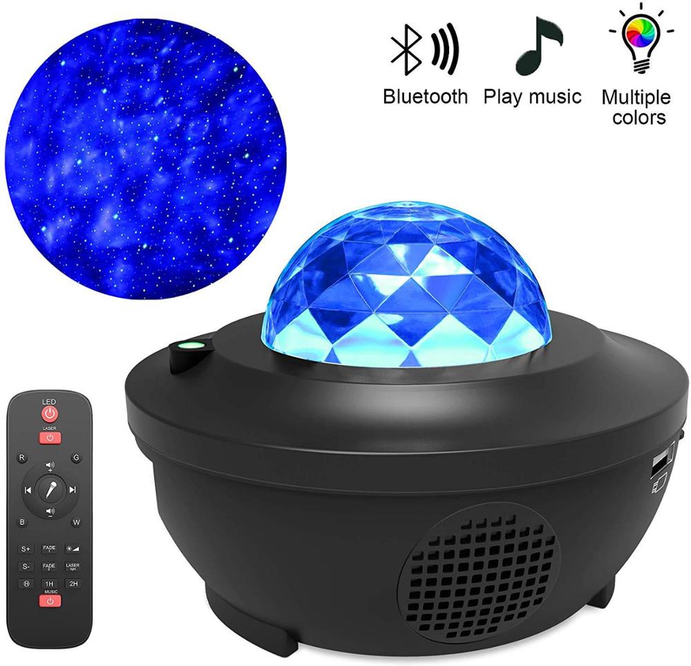 Kleurrijke Sterrenhemel Projector Blueteeth Usb Voice Control Muziekspeler Led Nachtlampje Romantische Projectielamp