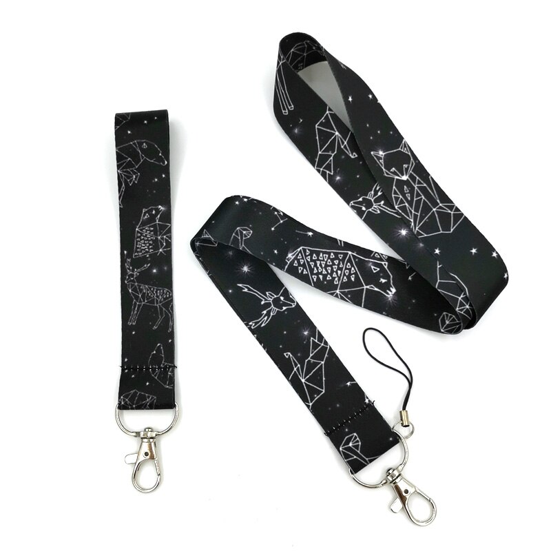 1set Starry tier Zwölf konstellationen Neck hand Band Lanyards ID abzeichen karte halter keychain Bänder gurte Wristlets: 1set Suit
