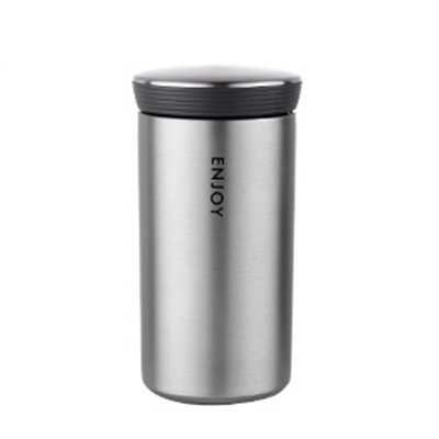 350ml termokander kaffekrus kop rustfri stål vakuumkolber rejse termisk isoleret vandflaske tumbler thermo cafe: Sølv