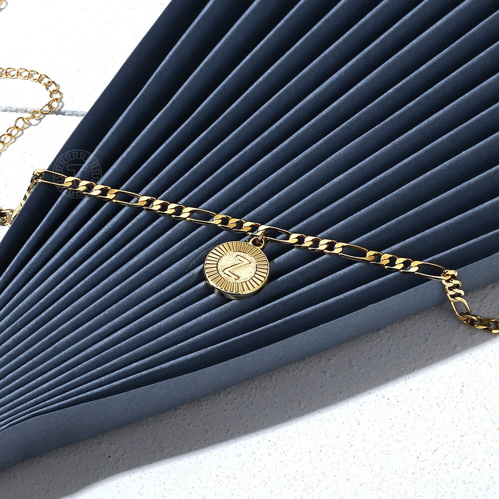 Beginletter Hanger Enkelband Rvs Figaro Chain Been Armbanden Vrouwen Meisjes Mode-sieraden Uit De Vs KA11