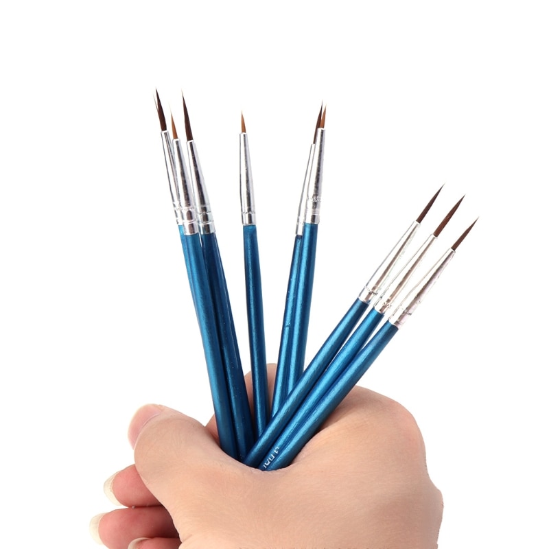10 stuks nylon haar kunstenaarsverfkwast acryl aquarel rond fijn handpunt punt  l4md