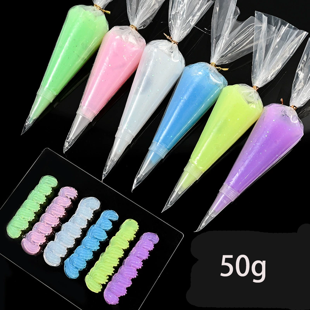 Colle gelée transparente 50g pour l'artisanat de bricolage | Colle crème simulée | Décoration de coque de téléphone, de fête, fournitures artistiques (Non-Toxi