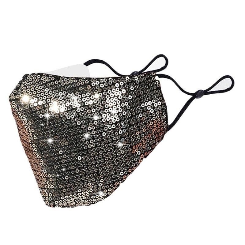 Cubiertas faciales de lentejuelas Unisex, cubierta lavable reutilizable, transpirable, a prueba de polvo, suministros de protección al aire libre: Style1