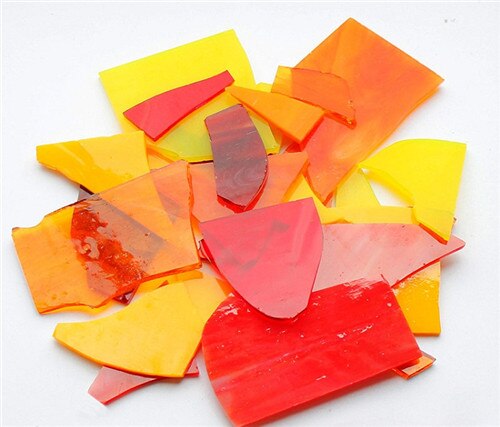 Azulejos de mosaico de vidrio de Mica Irregular para iglesia, piezas de vidrio roto transparente para manualidades, materiales de mosaico decorativos de pared DIY de 500g: B