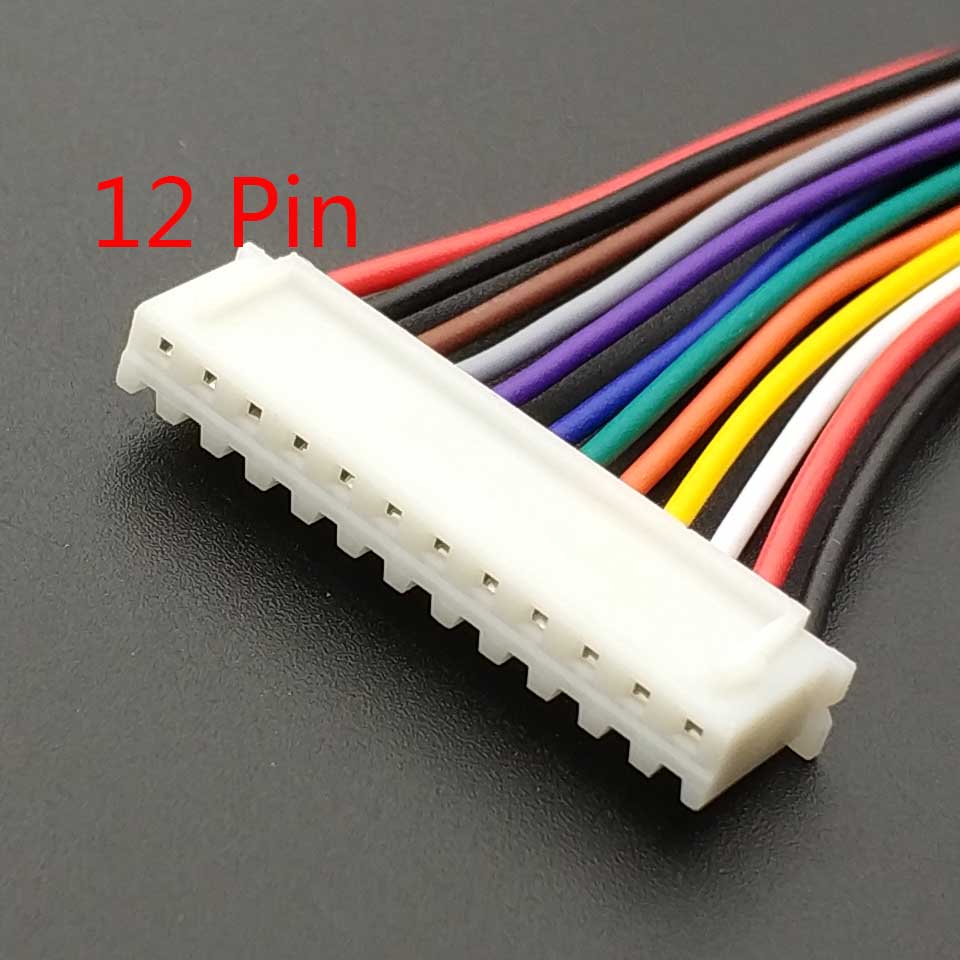 10 PCS XH 2.54 JST Connector Plug Wire Cable 20cm Long 26AWG 2/3/4/5/6/7/8/9/10/11/12P + XH 2.54 Connector plug Male connector: XH 2.54 12P