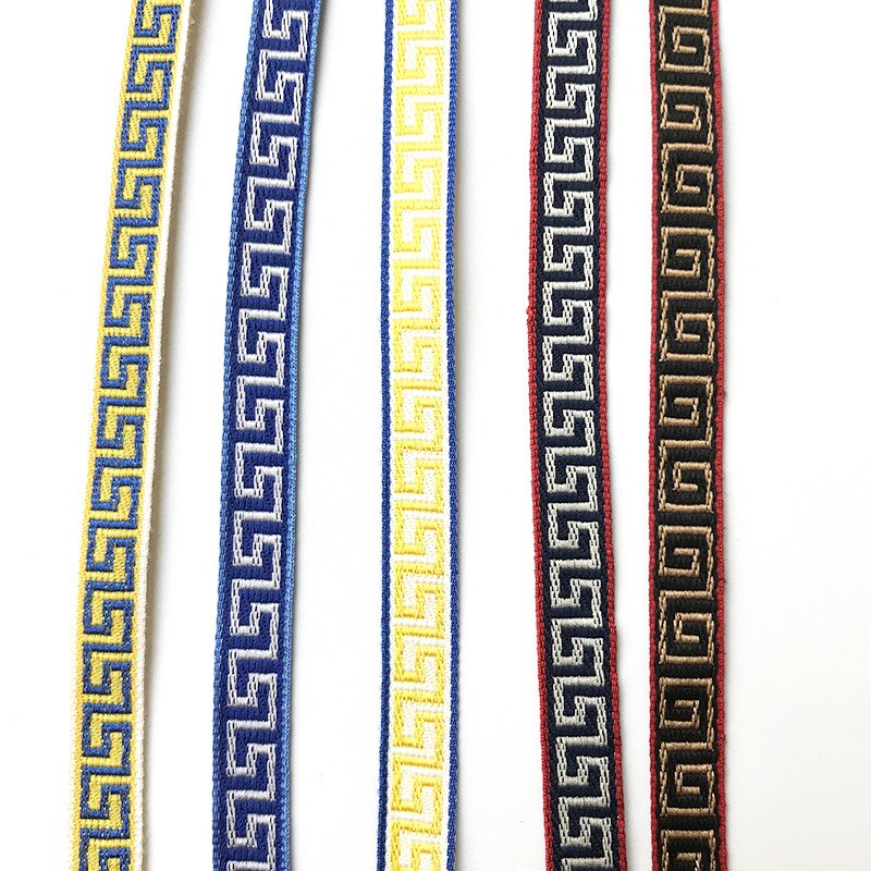 1Cm Cool Geometrische Polyester Jacquard Singels Computer Jacquard Borduurwerk Singels Diy Bagage Kledingstuk Broek Naaien Accessoires