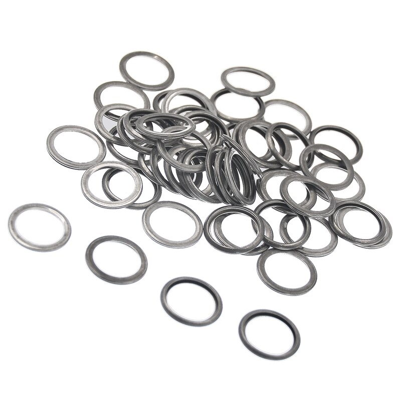50Pcs Plug Drain Washer Auto Oil Gasket Seal Fits for Subaru 803916010