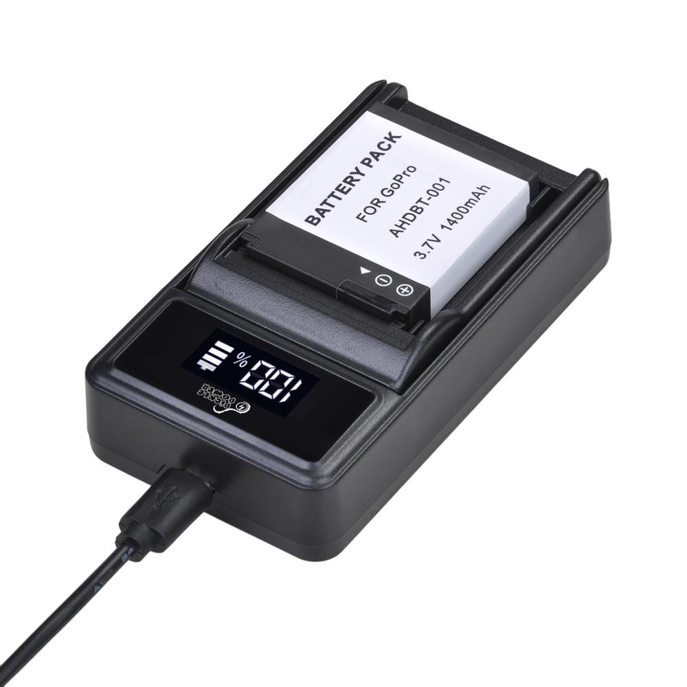 Batería de AHDBT-001/cargador para GoPro HD Hero 1, 2, Hero1, Hero2, motodeportes, Surf, al aire libre, edición 960, 1080p: 1 Battery 1 Charger
