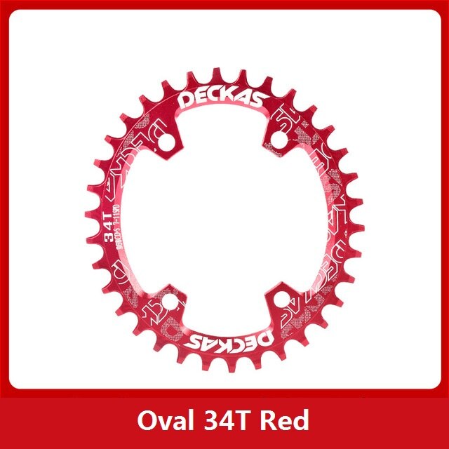 Deckas 96BCD Round / Oval Narrow Wide Chainring 32T 34T 36T 38T Mountain Bike Chainring for SHIMANO XT SLX M7000/M8000/M9000: Oval 34T Red
