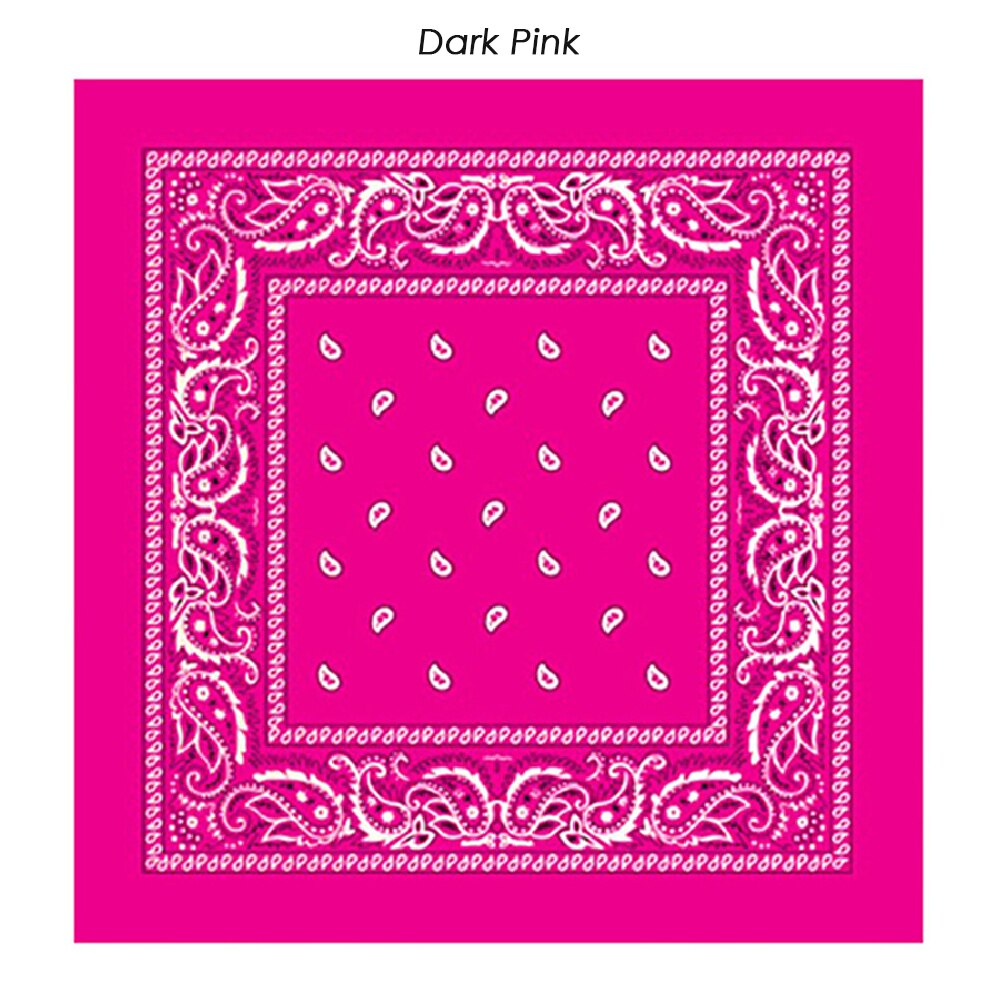 Hiphop katoenen bandana vierkante sjaal 55cm*55cm zwarte rode paisley hoofdband bedrukt voor dames/heren/jongens/meisjes kledingaccessoires: Rozenrood