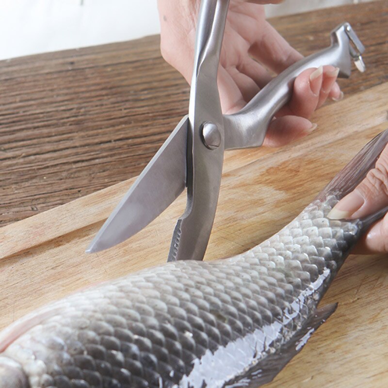 Saks køkken tilbehør multifunktionelt rustfrit stål saks til kyllingeben fisk saks køkken værktøj flaskeåbner