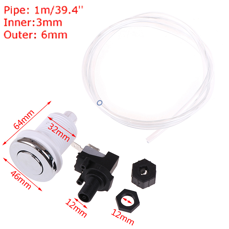 16A On Off Push Air Button Switch Jet Tool Set Pneumatic Air Pressure Switch Knob Bath Spa Tubing Kits For Home Tools