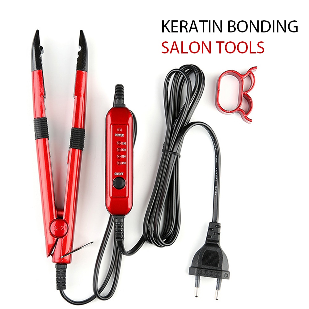 Keratin bonding salon tool fusions hair extension tools justerbar temperatur eu + uk + us plug keratin heat iron wand 1pc