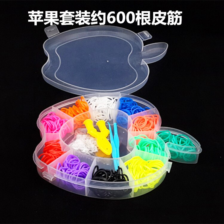Loom elastiekjes armband voor kinderen of haar rainbow rubber loom bands maken geweven armband DIY speelgoed Kerstcadeau: Goud