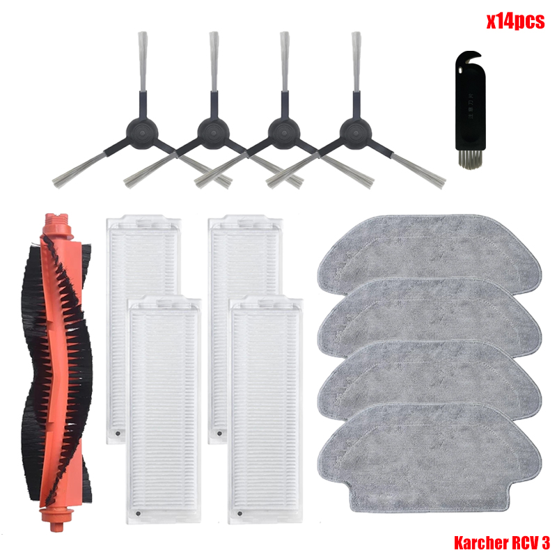 Accessories For Karcher RCV 3 Robot Vacuum Cleaner Spare Parts Roller Side Brush Hepa Filter Mop Cloth Tool Brushes Replacement: Lavender