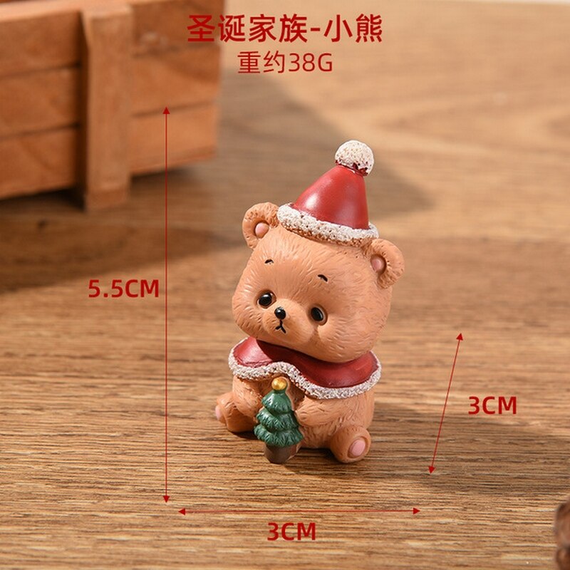 1PC Miniatur Harz Schmücken Harz Mini Figur Weihnachten Santa Claus Harz Spielzeug DIY Garten Ornament Handwerk Kinder Spielzeug: Type 10