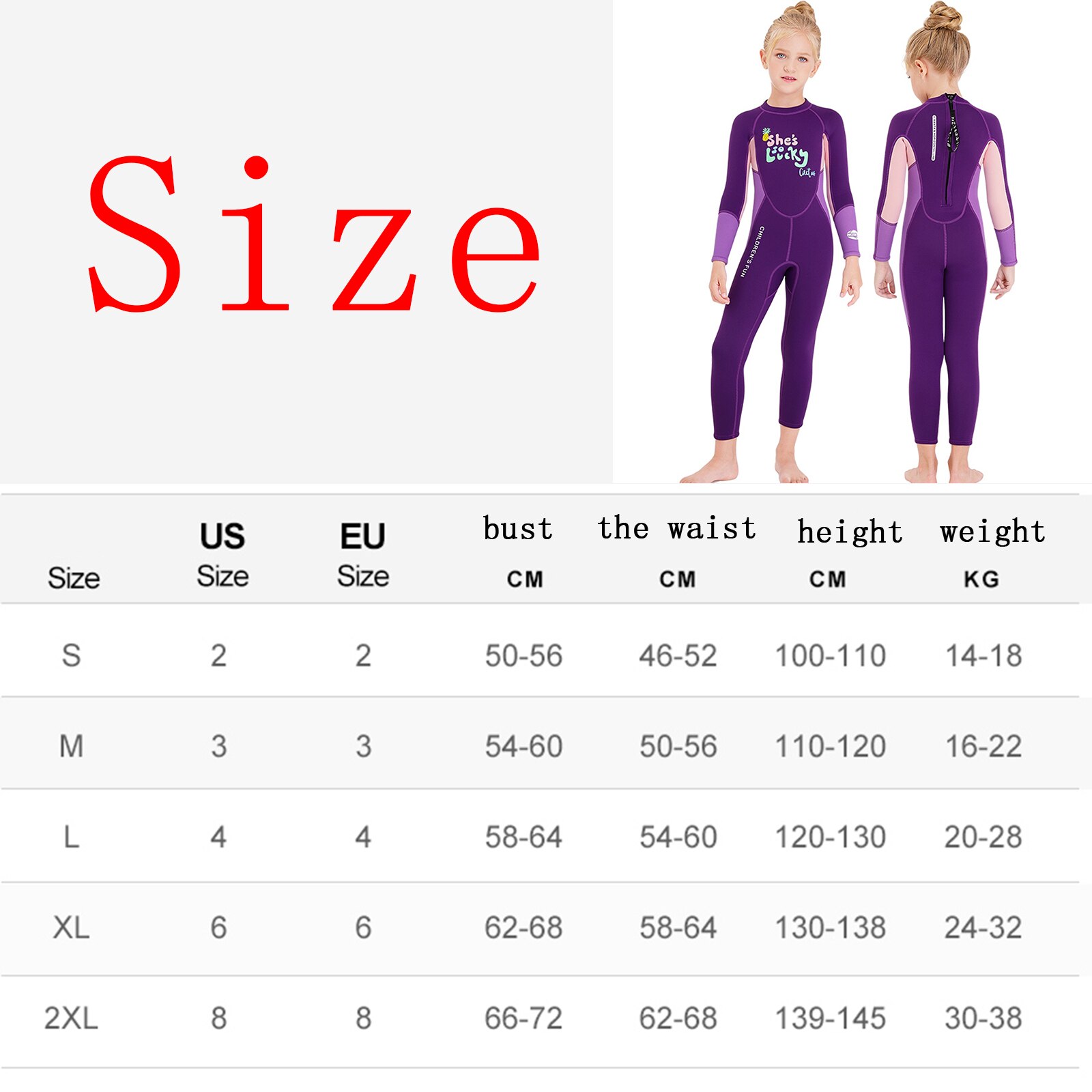 Bañador de neopreno de una pieza para niños y niñas traje de baño de manga larga de cuerpo completo para surfear, traje de baño de playa, traje de neopreno de 2,5mm