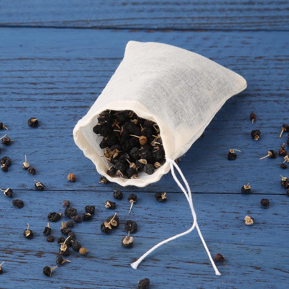 Sachets de thé en gaze de coton de alimentaire, 20 pièces, filtres à épices, infuseur avec ficelle, scellé