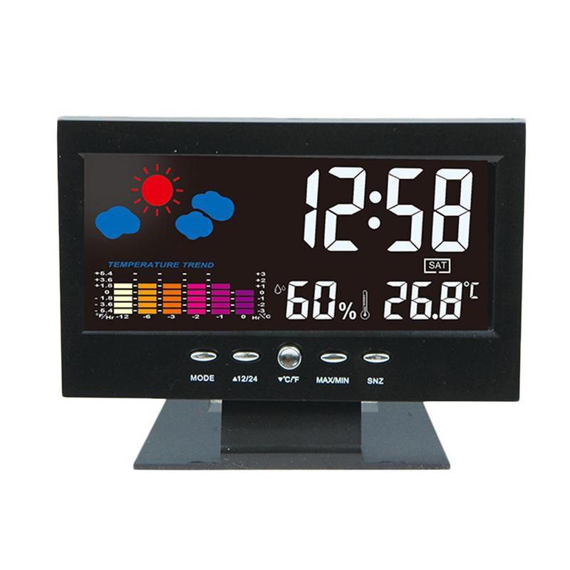 1 Uds Reloj Radio despertador de escritorio eléctrico con proyección pantalla LCD Control de sonido retroiluminación Digital decoración del hogar Reloj Radio: Default Title