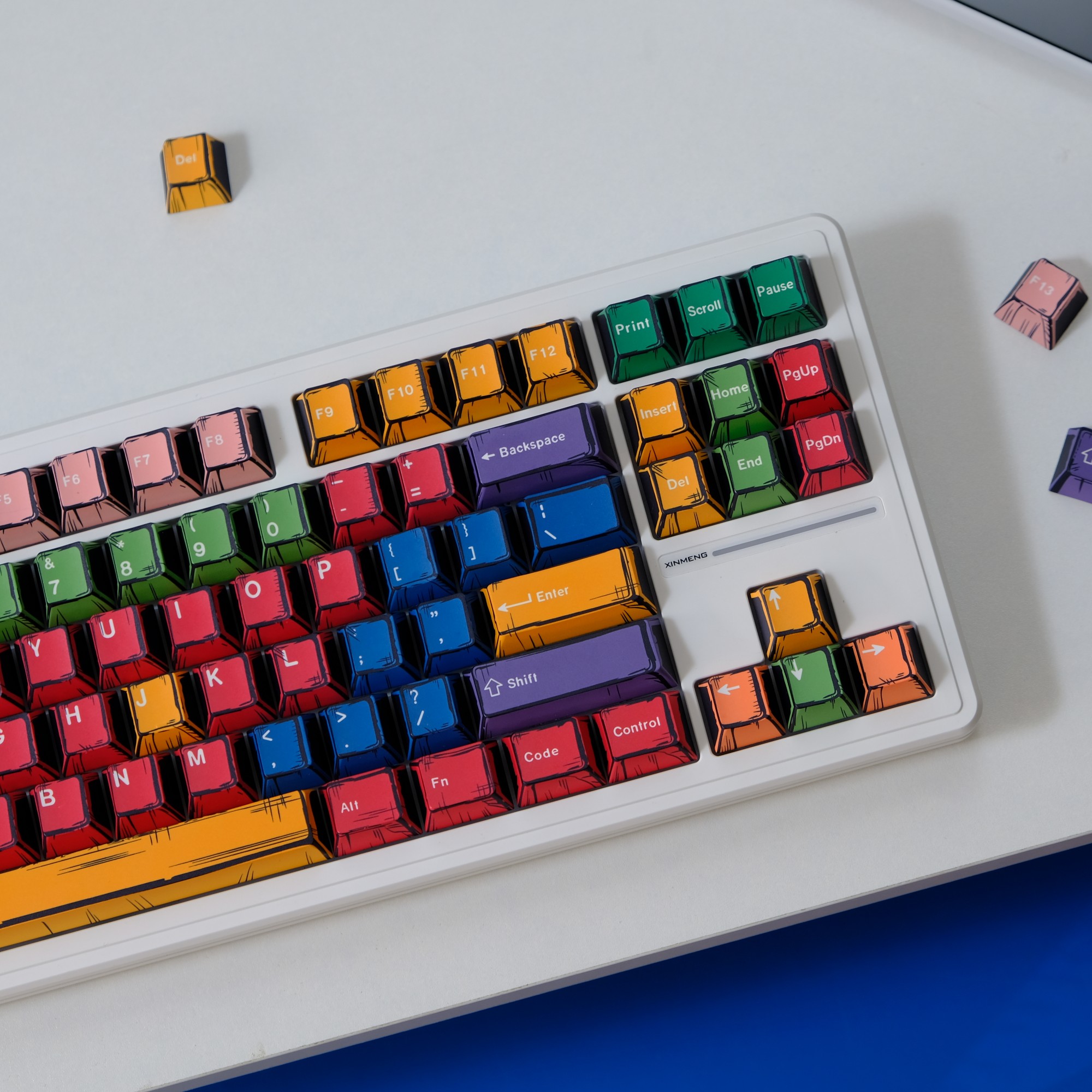 Comic Keycaps PBT Cherry Keycap Panels For MAD 60 68 Rainy 75 Mechanical Keyboard Magnetic Keyboard Custom DIY Dye Sub Key Caps