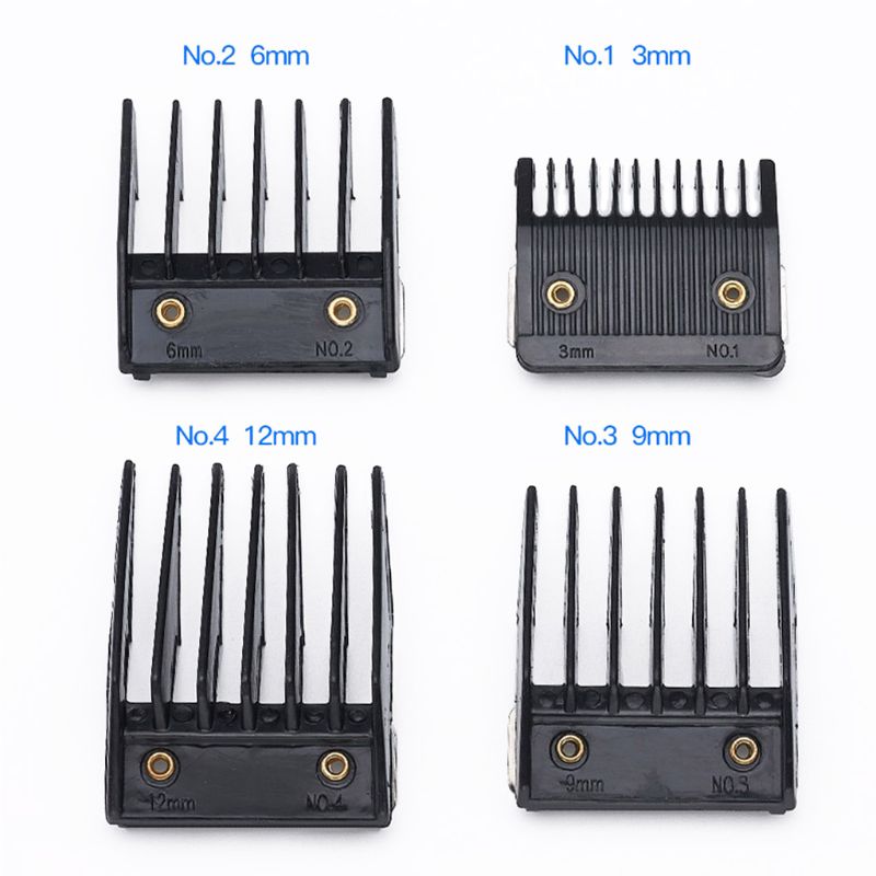 4Pcs Universal Hair Clipper Limit Comb Guide Attachment Size Barber Replacement 3/6/9/12mm Shaving Combs
