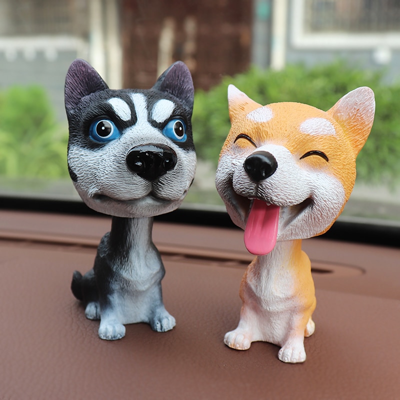 Nodding Dog Funny Shaking Head Toys Cute Bobblehead Puppy Dolls Swing Car Ornaments Home Auto Interior Decor Car Dashboard Toys