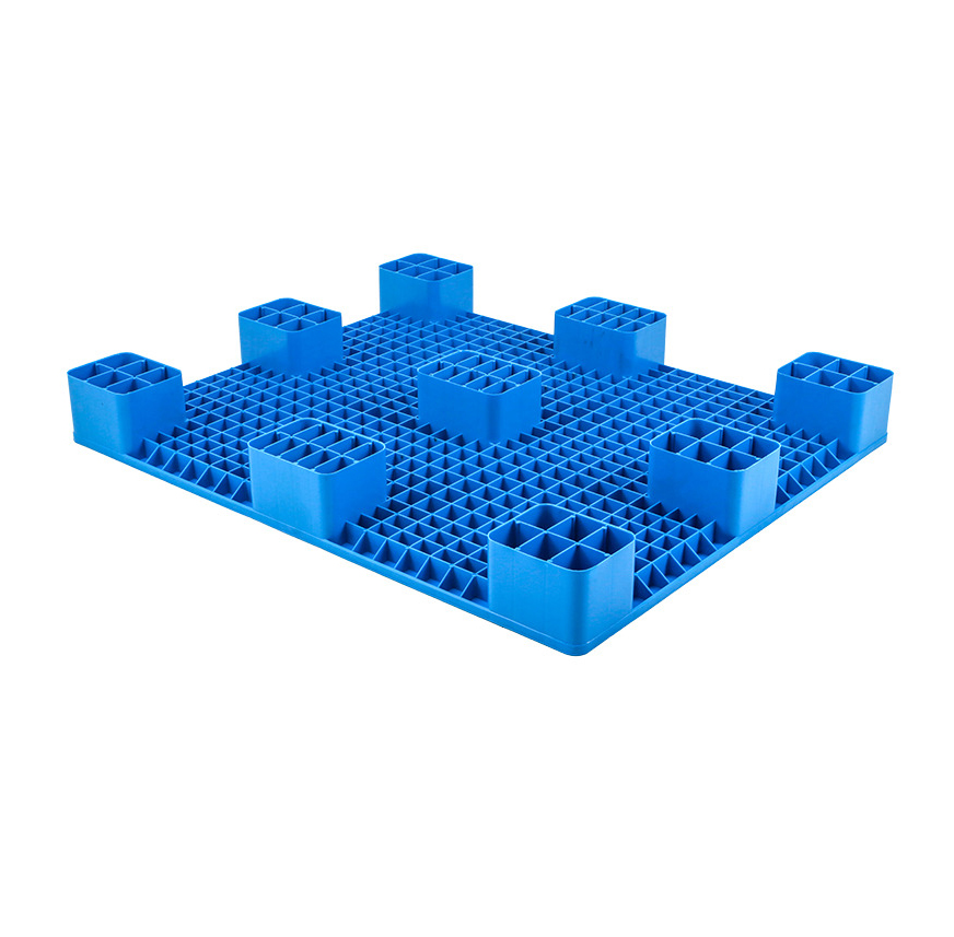 Plastpaller 1200*1000mm flate ni fot hdpe blå kraftige paller lager industri lagring logistikk stålpall