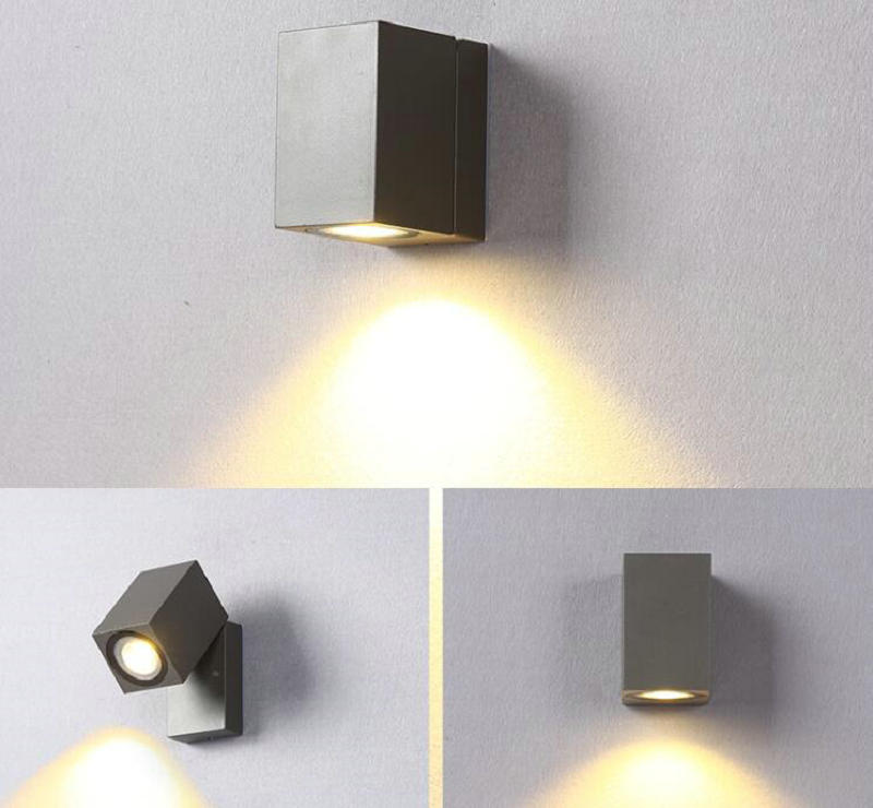 Gu10 kolbe ledet utendørs vegglampe vanntett  ip65 vegglampe  ac85v-265v veranda utendørs belysning
