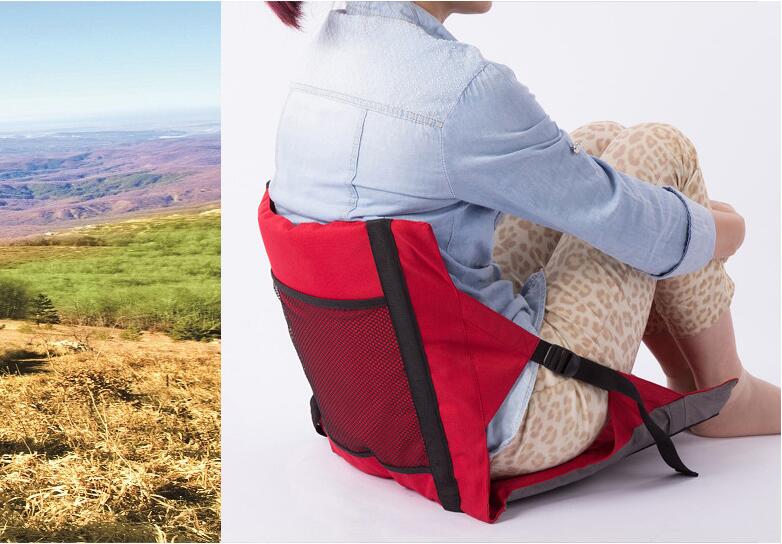 Silla plegable portátil con soporte trasero para gradas, asiento para césped, acampada, pesca, senderismo
