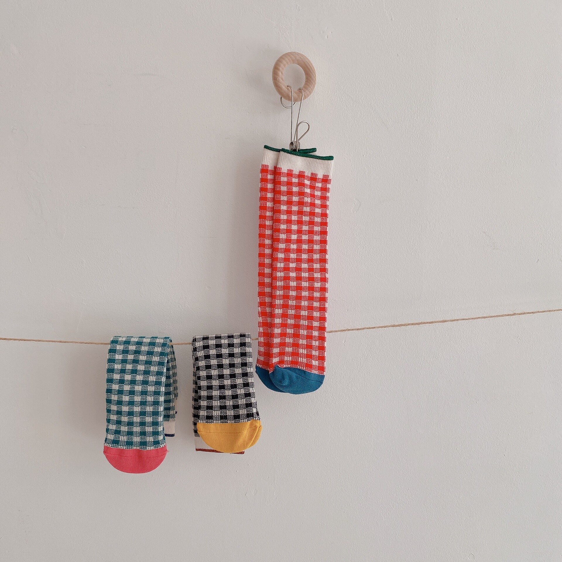 Kisd chaussette automne bébé coton chaussettes désossées en vrac creux garçons et filles chaussettes bébé treillis chaussette