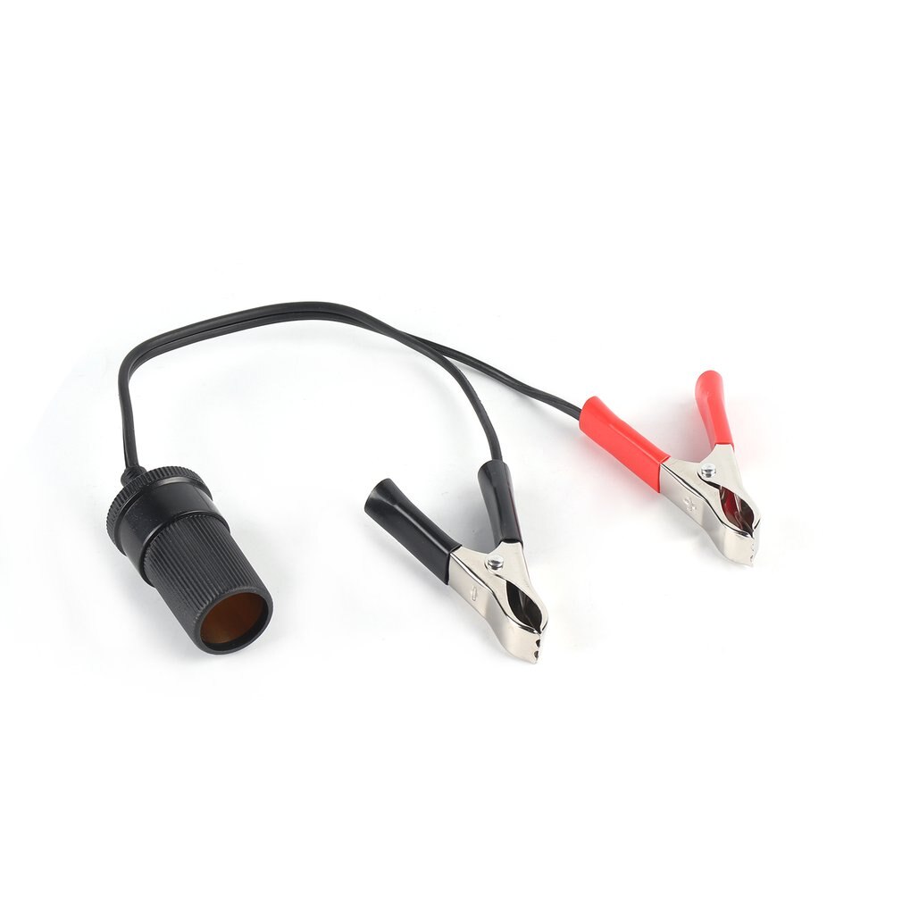 Universal 12V Car Auxiliary Cigarette Lighter Socket Connector Battery Crocodile Clips Power Adapter Extension Cord