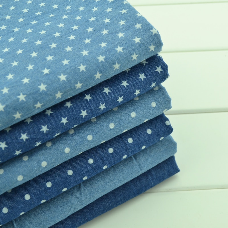 Cotton denim Fabric printing cotton jeans fabric for DIY sewing apparel making material