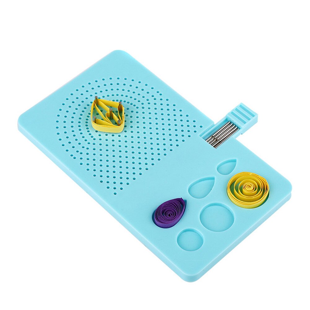 Paper Quilling Board with Pins Grid Guide for Paper Crafting Winder Roll Square DIY Crafts Tools HKS99: Blue A